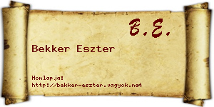 Bekker Eszter névjegykártya