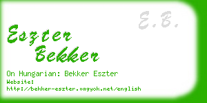 eszter bekker business card